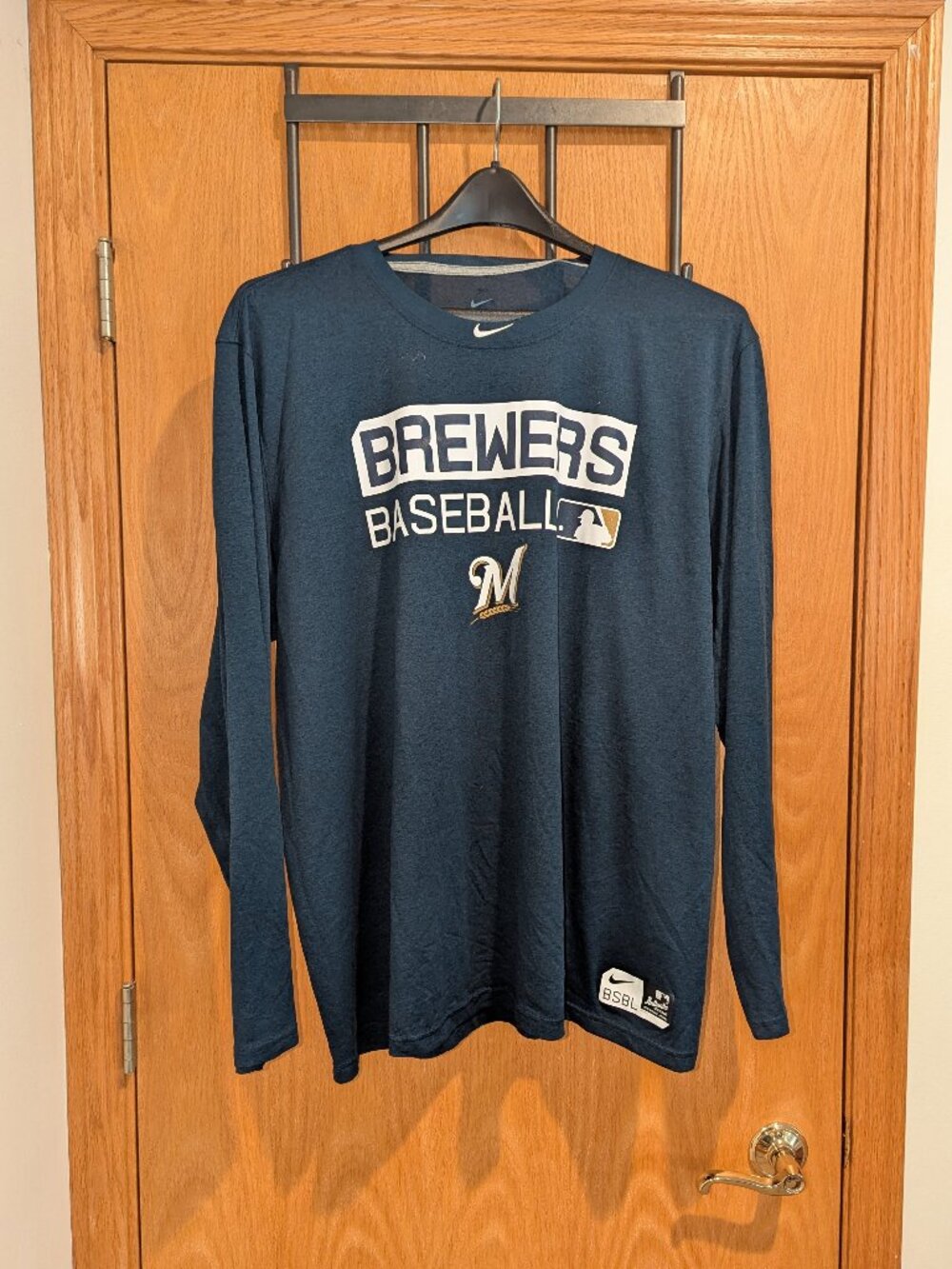 Nike Dri-Fit MLB Authentic Milwaukee Brewers LS Performance Top - Picture 2 of 7